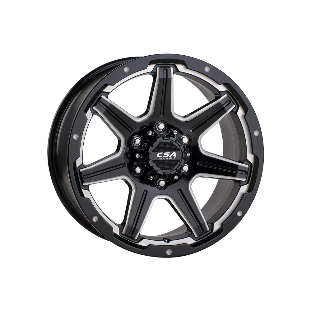 CSA WHEELS Scorpion Large Cap GLOSS BLACK MILLED EDGE