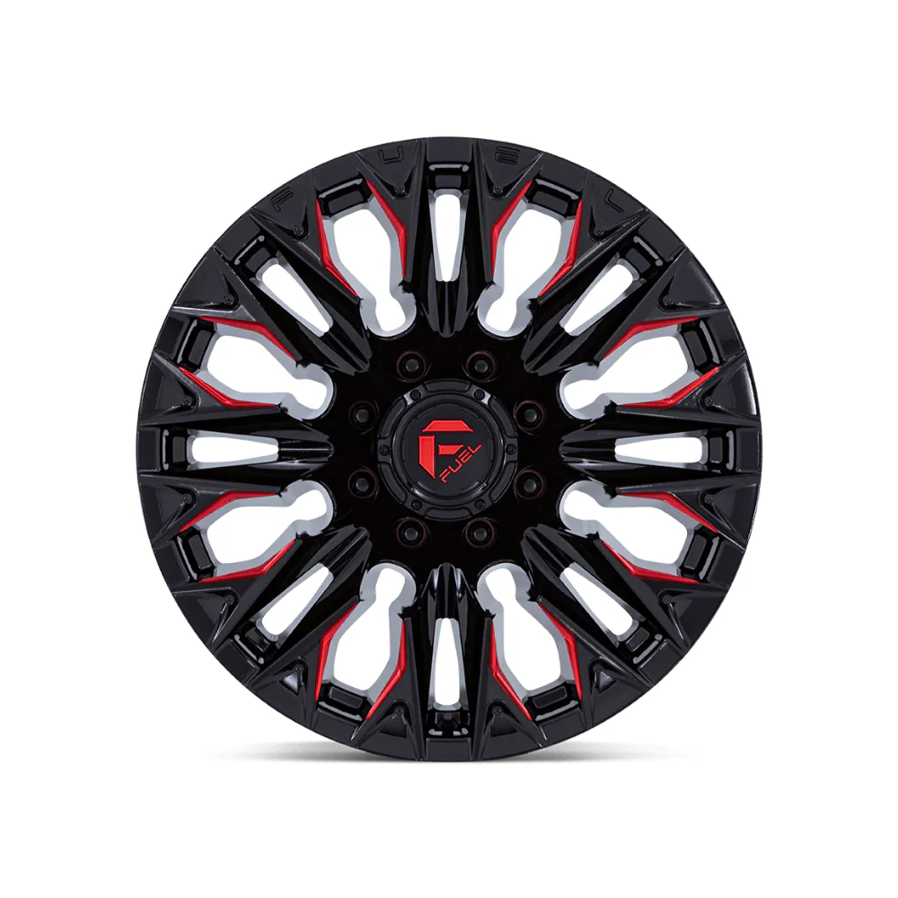 FUEL 1PC D823 FLAME GLOSS BLACK MILL W/ CANDY RED - Image 2