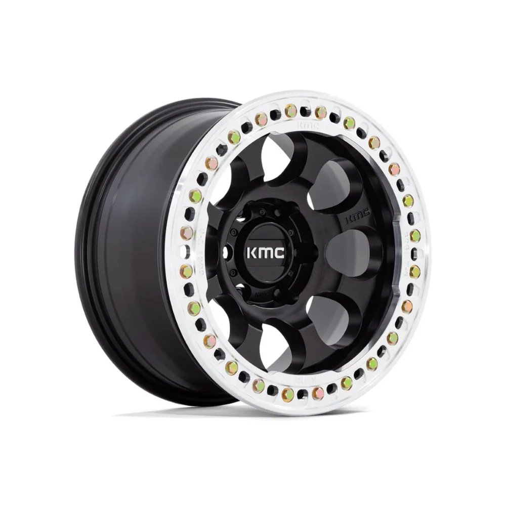 KMC KM237 RIOT MACHINED SATIN BLACK WINDOW & RING